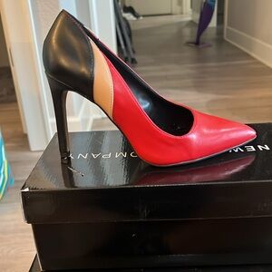 Madison pump color block red size 7